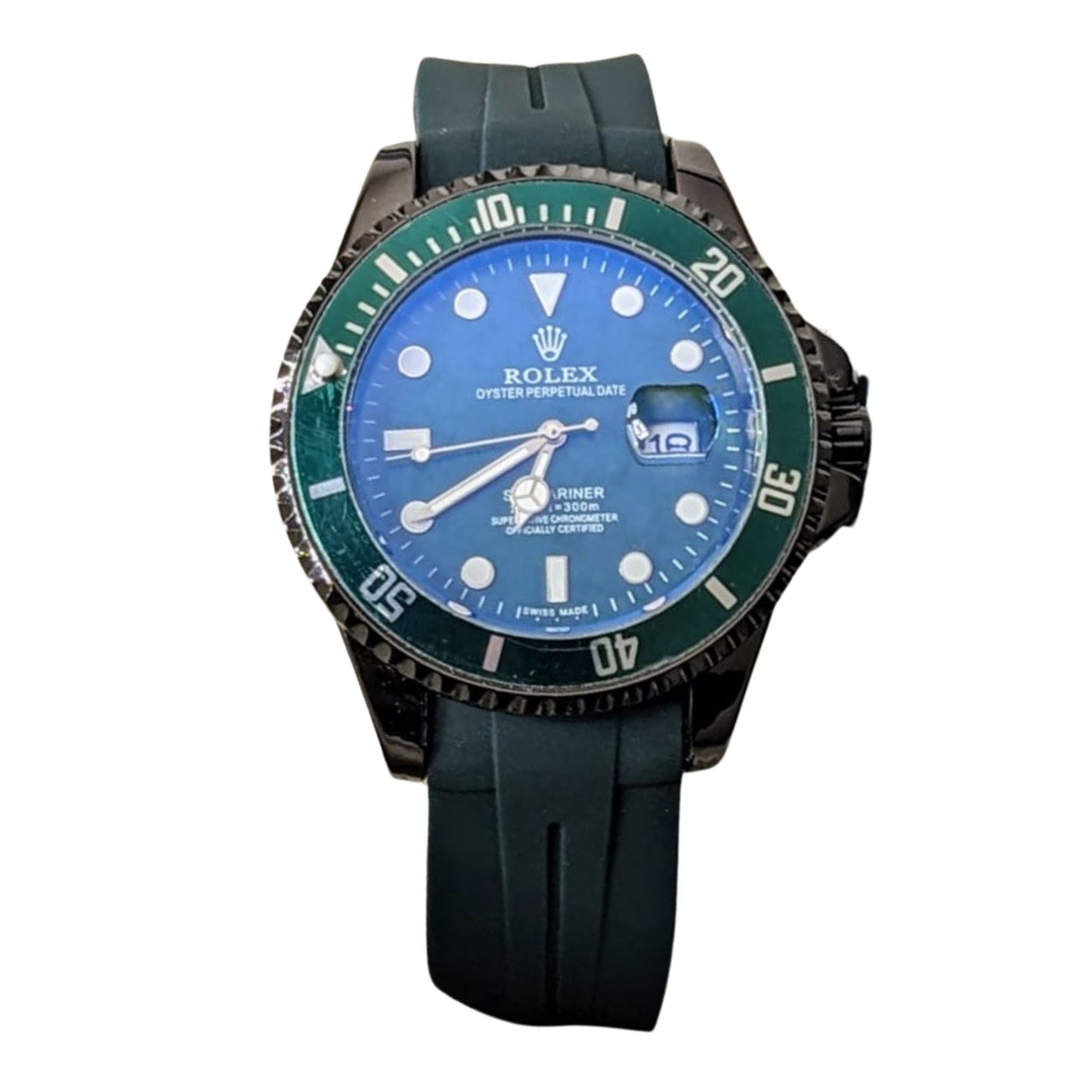 Rolex GMT – Submarine Dial, Rubber Strap, Date Function