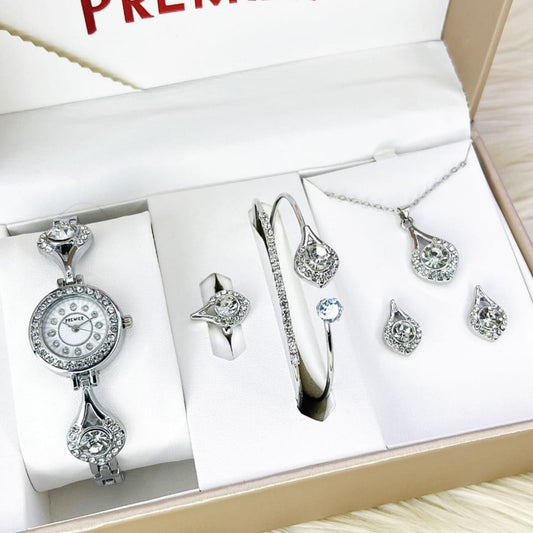 Premier Jewelry Set – Watch, Bracelet, Ring & Locket