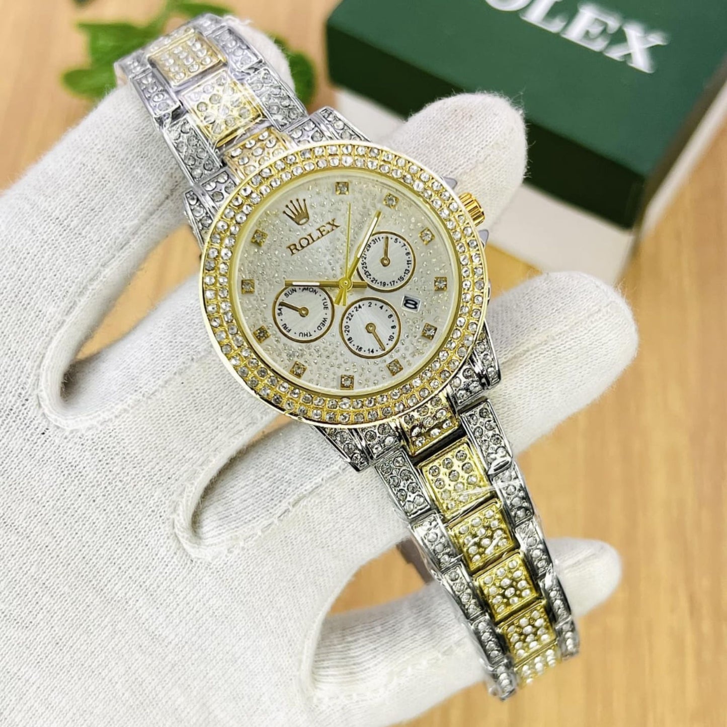 Rolex Stone Chain – Unisex, Date Function, Master Lock