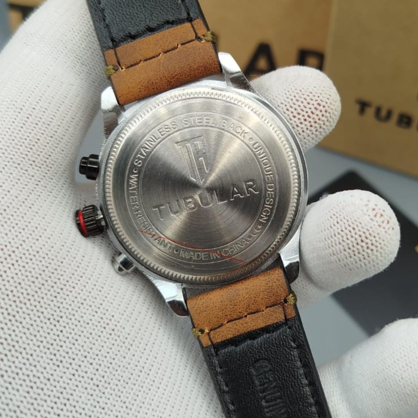 Tubular Original Watch – Leather Strap, Date & Chrono Working