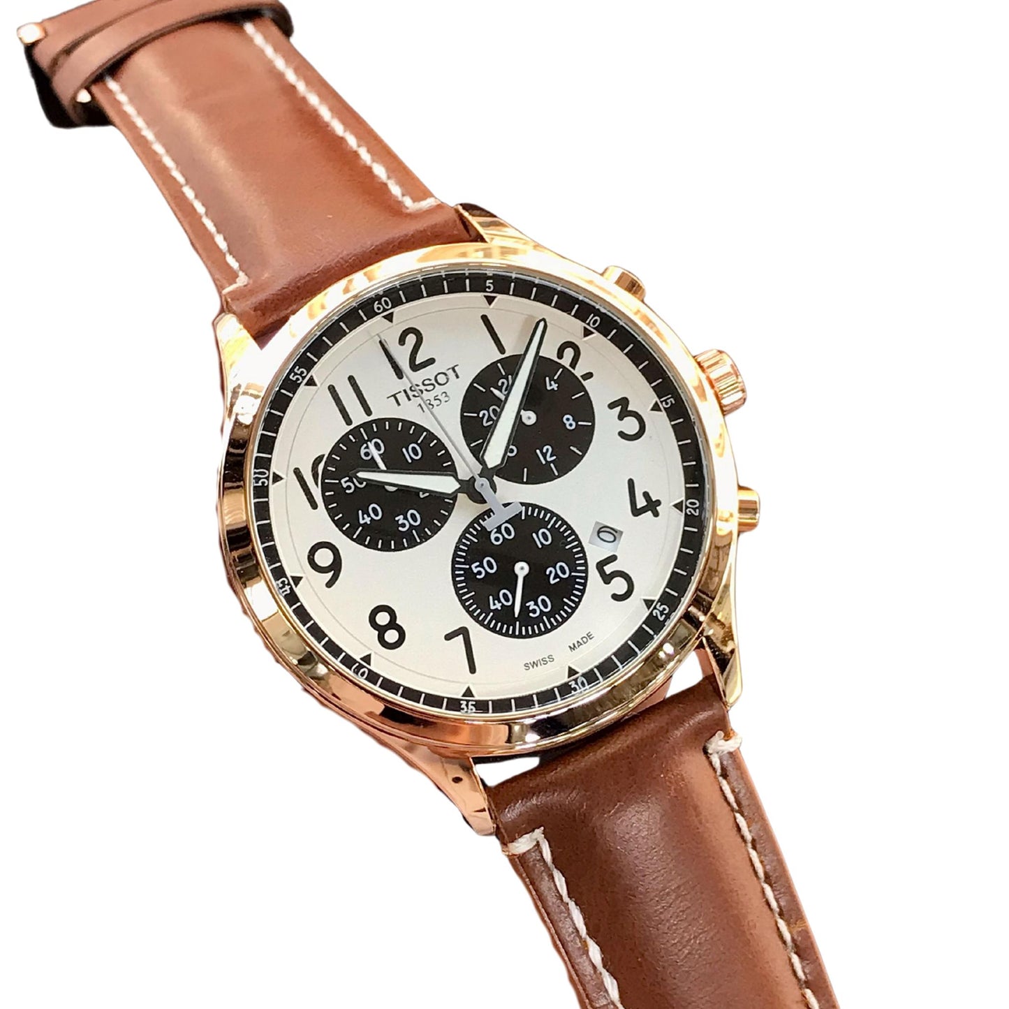 Tissot Men’s GMT Watch – Chronograph, Quartz, Leather Strap