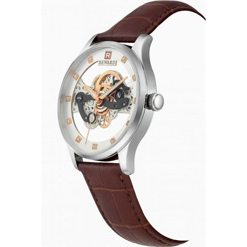 Reward Skeleton Leather Watch