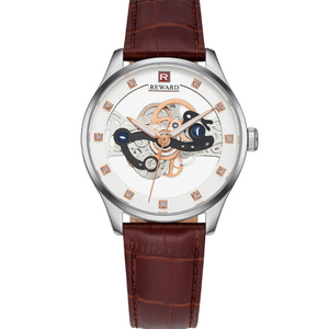 Reward Skeleton Leather Watch
